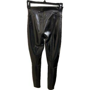 Spanx Faux Patent Leather SZ XS Leggings Classic - Black 20301R SPANXshape™